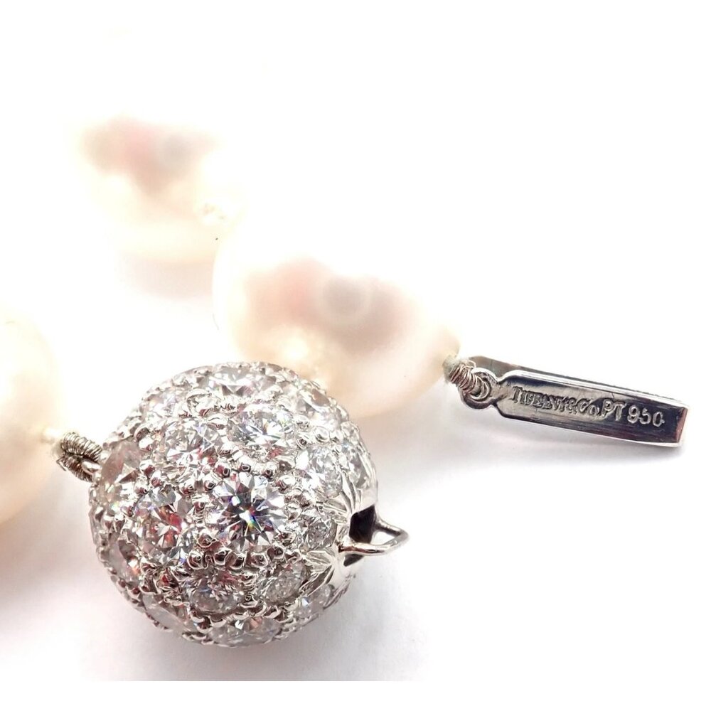 Authentic! Tiffany & Co Platinum Diamond South Sea Large Pearl Necklace Paper - Picture 8 of 15
